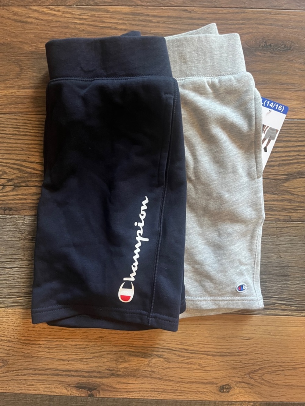 Champion Kids Athletic Fleece Shorts 2-Pair- Navy Blue & Heather Gray
